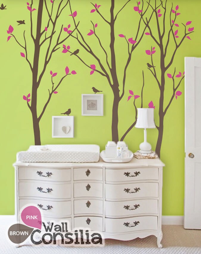 Baby Nursery Wall Decals Birch Trees Decal Tree Wall Decal Etsy