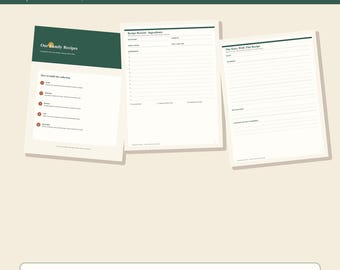 Utskrivbar familjereceptbok: Intervju, receptkort och minnessidor