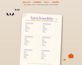 Halloween Costume Contest Kit | Voting Ballots, Bingo, Trivia, Charades (Digital Download)