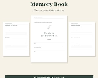 Retirement Memory Book Printable: Coworker Stories & Wishes, 12 Pages, Letter + A4