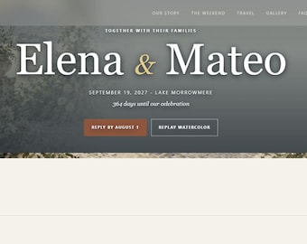 Editable HTML Wedding Website Template, Watercolor Wedding Site Starter, RSVP Link Guide, Digital Download
