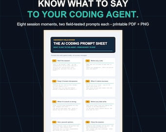 AI Coding Prompt Cheat Sheet Poster | Prompt Engineering Wall Art | Vibe Coding Desk Poster | Developer Guide | Digital Download