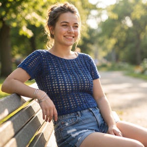 Crochet Lace Pullover Pattern PDF | Lace Crochet Top Pattern | Summer Crochet Sweater | Mesh Crochet Blouse | Women's Crochet Shirt