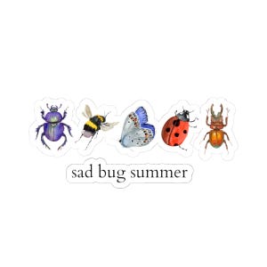 sad bug summer sticker | indie folk bugs