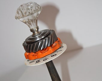 Steel Wedding Bouquet - Steam Punk "Flowers" of Steel Gear, Drawer Knob, Sprinkler Nozzle & Valve - Up-Cycled, Re-Purposed