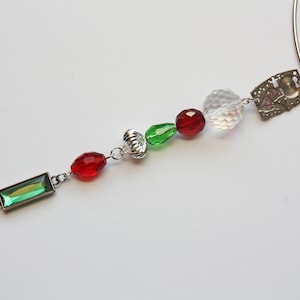 Beautiful Glass & Metal Bead / Watch Part Pendant Necklace Choker - Repurposed, Upcycled Jewelry
