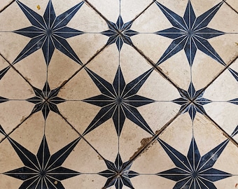 Beautiful Photo of Starburst Floor Tile in Alicante, Spain - Color Travel Photograph