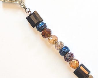 Watch Parts Christmas Decoration Ornament / Sun Catcher with Multi-Colored Glass Beads - Upcycled