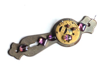 Decorative Pink & Silver Door Plate Wall Hanging / Unique Christmas Decoration / Ornament
