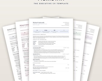 Executive CV Template Word, Senior Manager Resume, Director ATS Friendly (Download)