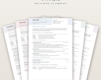 Clinical Nursing CV Template, ATS Friendly Resume (Microsoft Word Download)