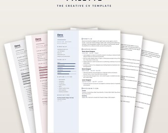 Creative CV Template Word, Modern Graphic Designer Resume (Instant Download)