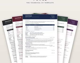 Technical Engineering CV Template, Trades Resume, ATS Friendly (Word, A4/US Letter)