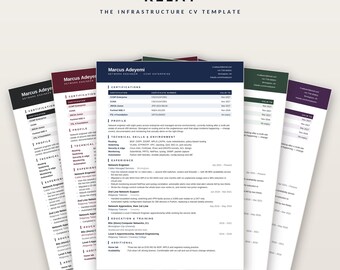 Infrastructure Network Engineer CV Template, ATS Friendly, Certifications Table (Word)