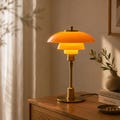 Mushroom Table Lamp | Tiered Glass Shade Bedside Lamp | Mid Century Modern Lamp | Scandinavian Danish Decor | Aesthetic Room Gift