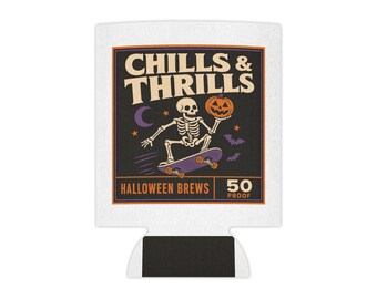 Portabevande a forma di scheletro di Halloween con skateboard / Portabevande retrò spettrale