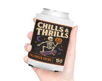 Chills & Thrills Halloween Skeleton Skateboard Can Cooler / Can Cooler