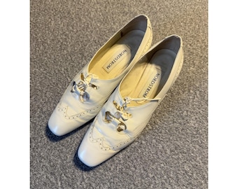 Nordstrom Ivory Leather Brogues Oxford Lace-Up Dress Shoes  Vintage , 8.5