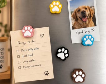 Cat&Dog Paw Print Refrigerator Magnet, Cute Pet Lover Gift, Pet Kitchen Decor