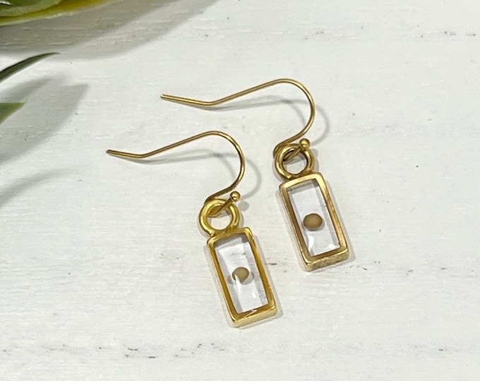Real Mustard Seed Gold Earrings, Encouragement gift, Mustard Seed Jewelry, Faith Earring, Christian jewelry, Miscarriage gift, Inspirational