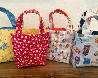Handmade Reversible Gift Bag, Cotton, Eco-Friendly Keepsake