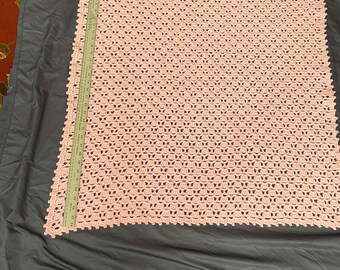 Crochet Baby Pink Lacy Blanket