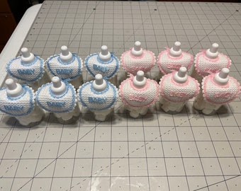 12 Baby Shower Party Favors - Baby Bottles Pink