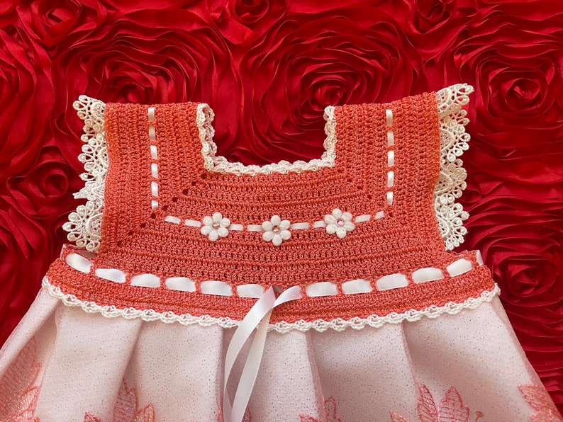 Newborn Baby Girl Dress Set Coral & White Etsy