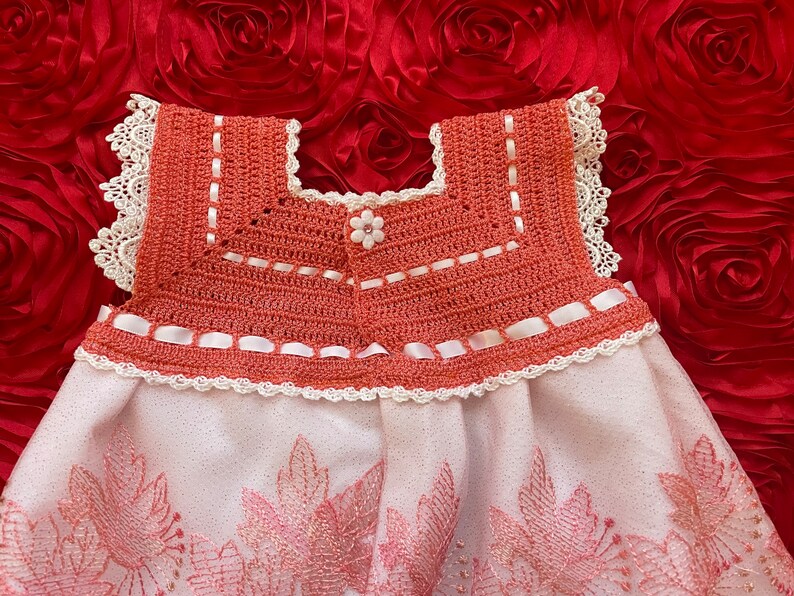 Newborn Baby Girl Dress Set Coral & White Etsy
