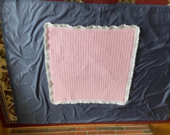 Crochet Baby Pink Lacy Blanket