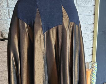 NEW!! Retro Bronze Satin Circle Skirt, Size 12/14