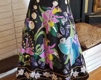 ¡Impresionante falda completa retro con cuentas y lentejuelas! Sz XL