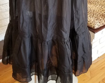 1950's Black Nylon Organza Petticoat! Size M/L