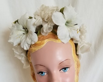 NEW!! 1950's Adorable Floral Formal Hat!