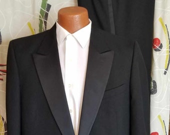 NEW!! 1990's Two Piece Tuxedo with Silk Lapels! So Dapper! Size 46R