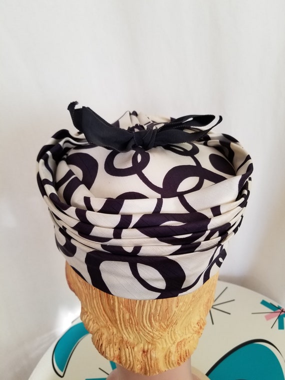 1950's Silk Taffeta Dress Pill Box Hat!! "Hattie … - image 4