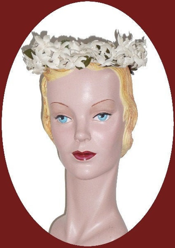 1950's Floral Weath Cap!!