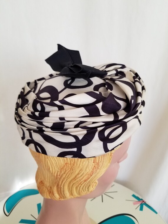 1950's Silk Taffeta Dress Pill Box Hat!! "Hattie … - image 5