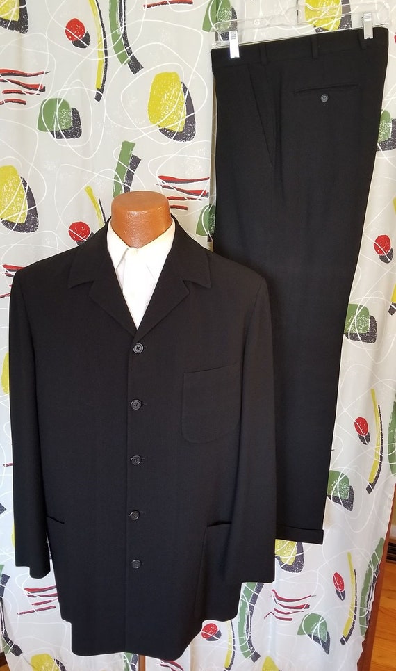 Retro Black File Mens Two Piece Suit!! Zoot!