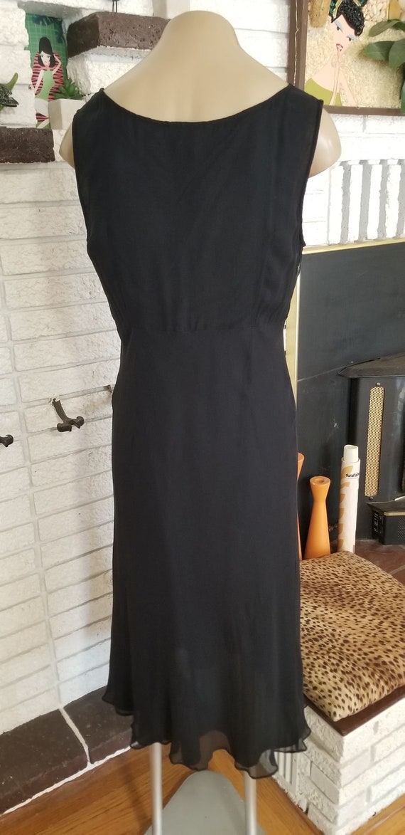 Retro 1930's Black Crepe' Party Dress! Size 12 - image 6