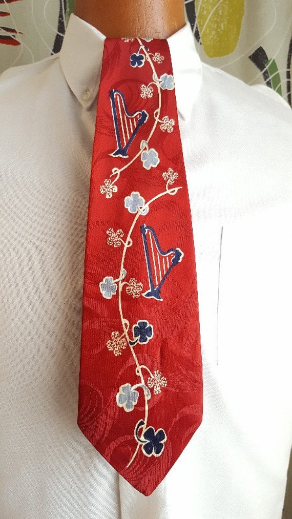 1950's Tie!! Harps and Clovers!! - image 1