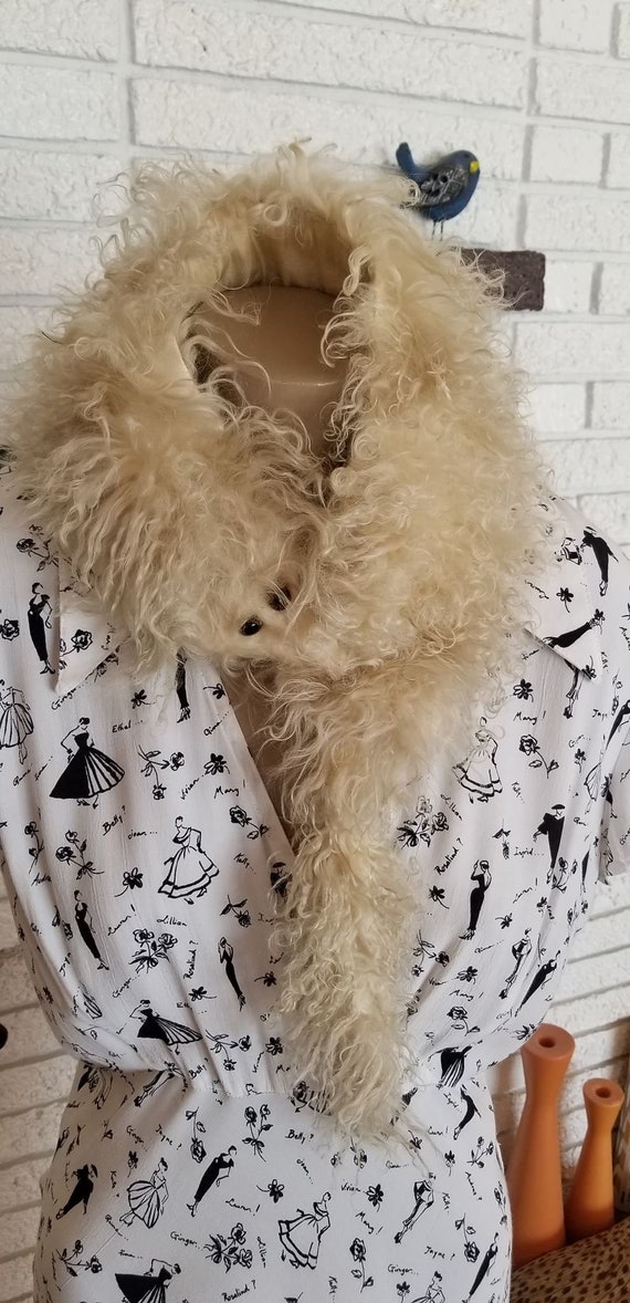 Victorian Lamb Fur Collar!! With Fox Clip Head!!