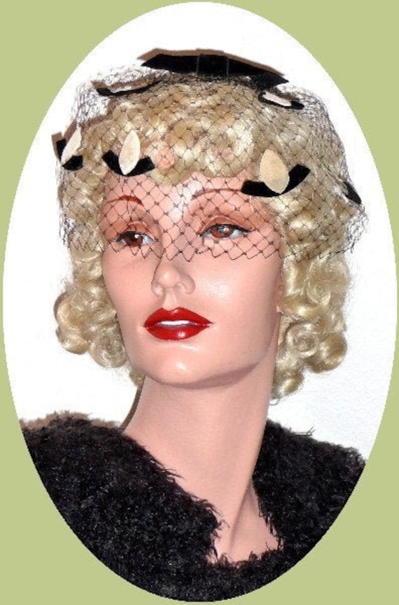 1950's Netted Cocktail Cap!! - image 1