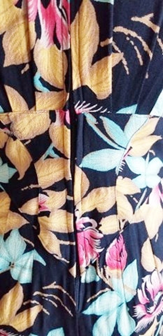 Retro Rayon Tropical Party Gown!! size 14 - image 9