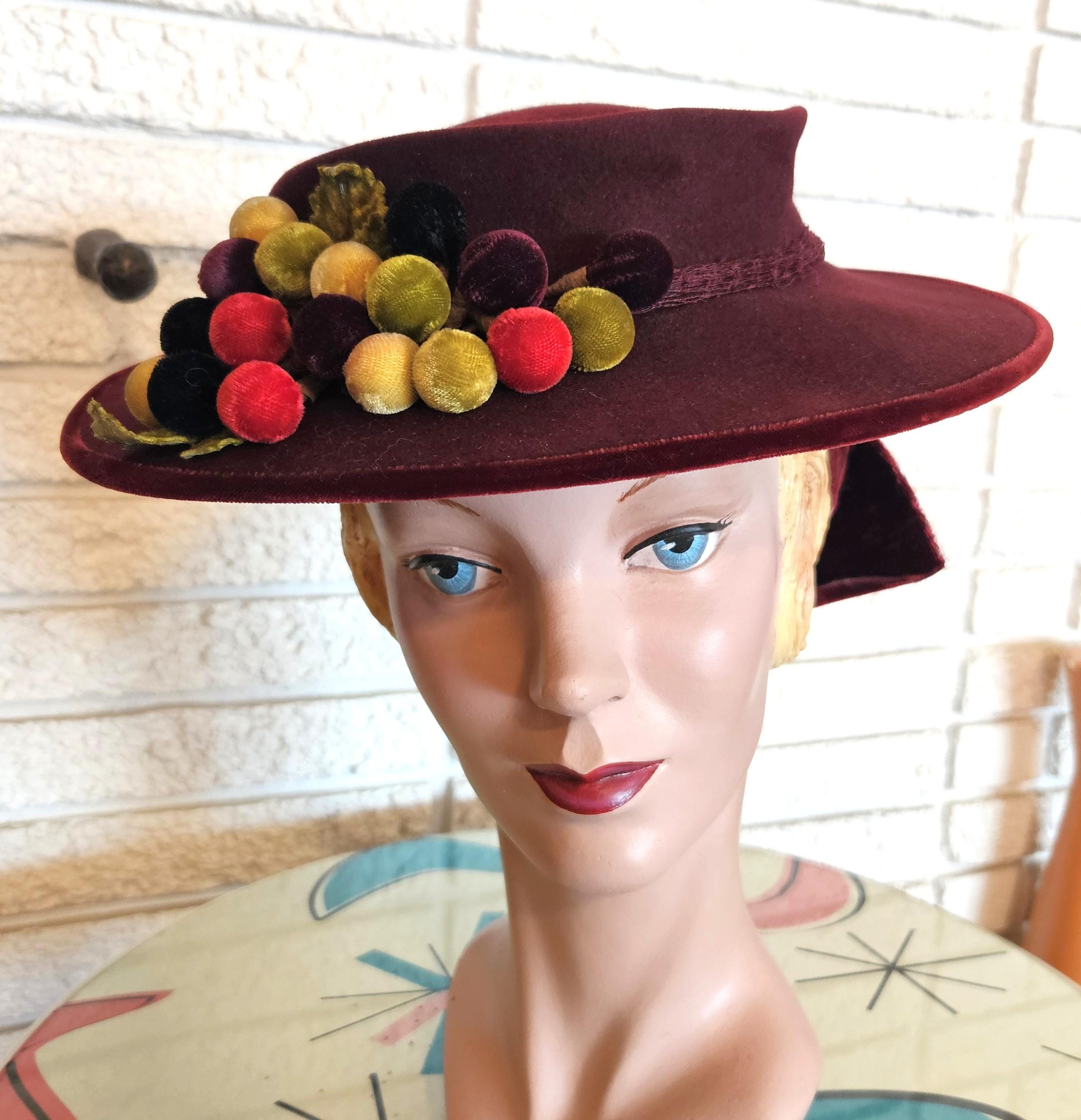 Vintage 1950s Hatnip by Ruth Kamke Berry & Leaf Headband Handcrafted Millinery Ruth Kamke - Etsy main image 2