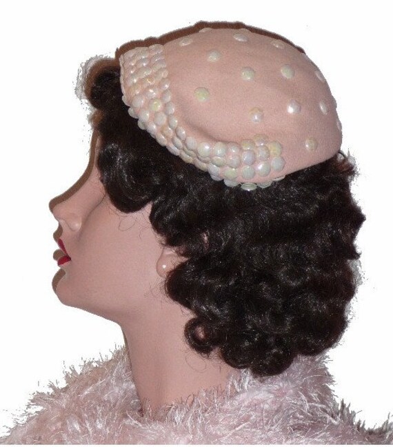 1950's Pink Dress Hat!! - image 4