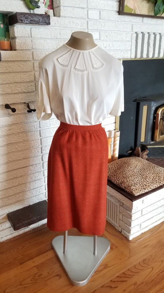 1960's Cinnamon Wool Pencil Skirt!!