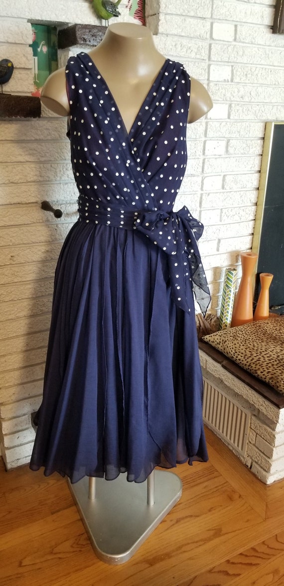 NEW!! 1960's Navy Blue Party Dress! Size 8/10