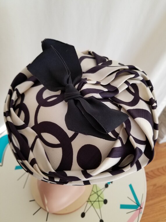 1950's Silk Taffeta Dress Pill Box Hat!! "Hattie … - image 6