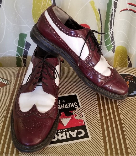 presentación instalaciones Zanahoria Zapatos retro de 1950 de cuero para hombre con punta de ala - Etsy España